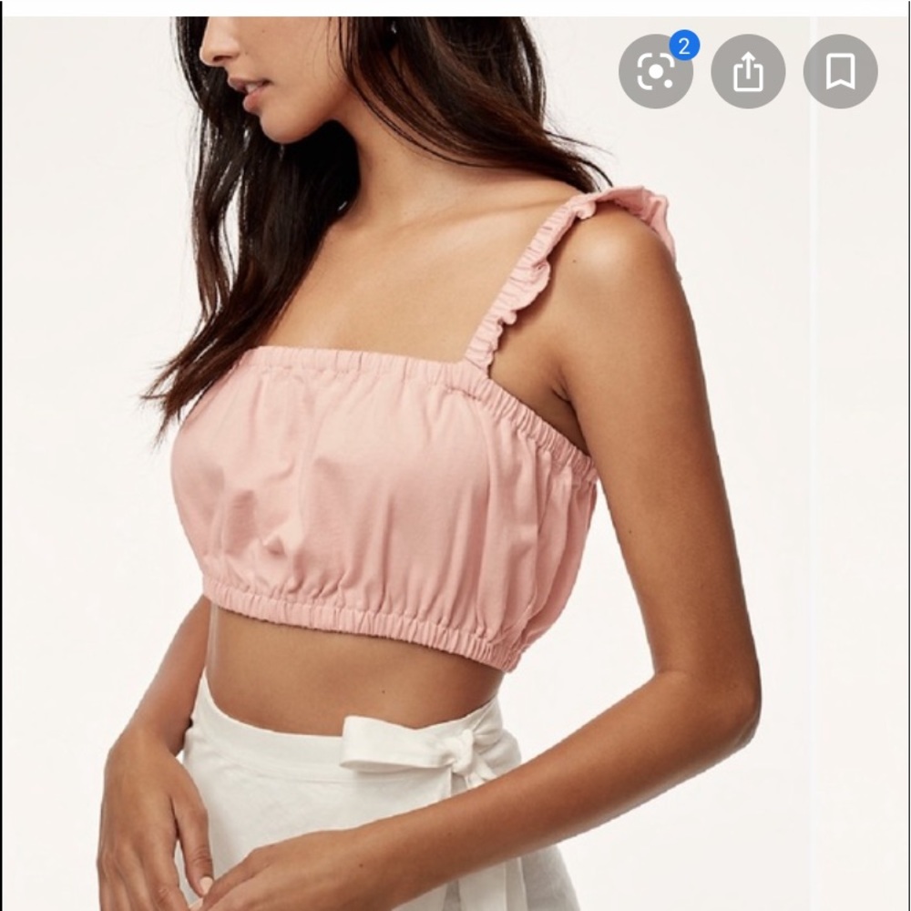 White Aritzia Wilfred Crop Top